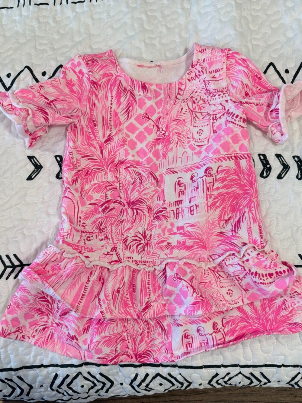 Lilly Pulitzer - Girl Size 2/3 - Kailyn Dress - Pink Blossom Palm Beach Paradise